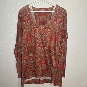 Soft Surroundings Tapestry Print Knit Top